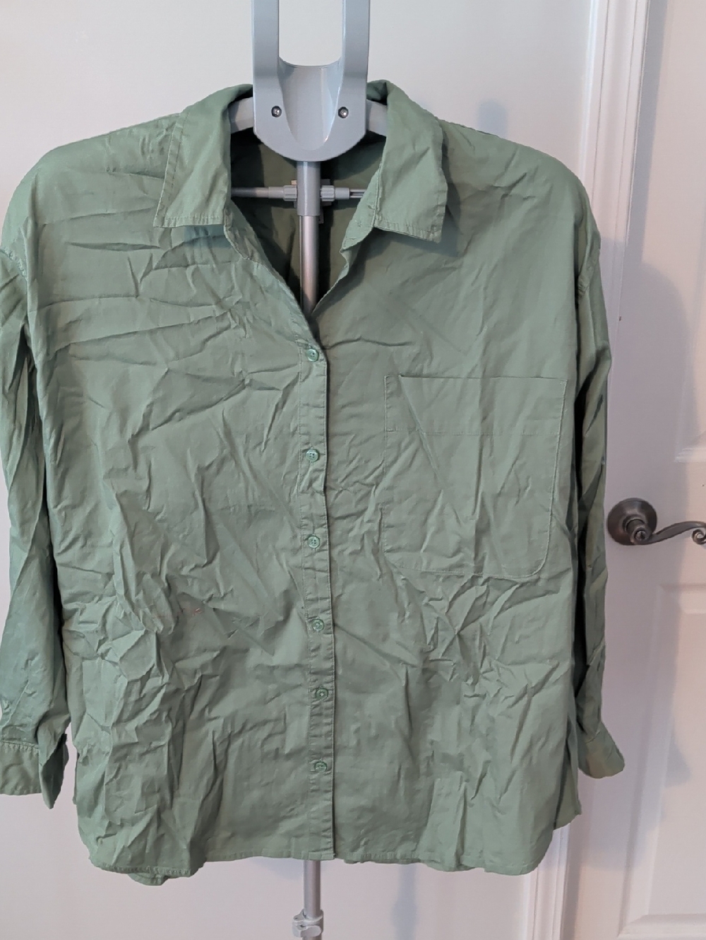 a new day Sage Green Button-Down Long Sleeve Shirt